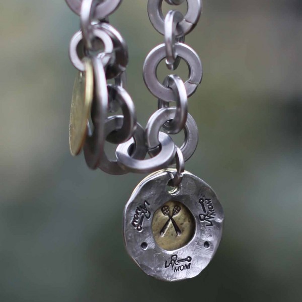 Hand Stamped LaxMom Charm customization choices of center of charm!